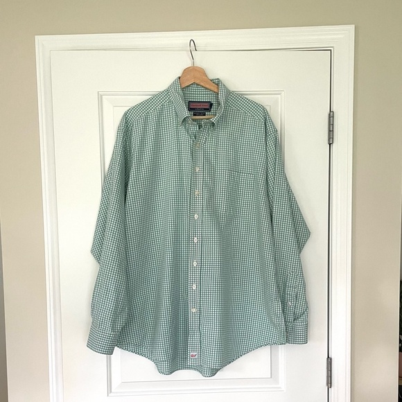 Vineyard Vines Men's Murray Button Down Shirt  XL Mint Green White - Picture 8 of 8